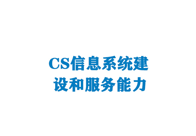 CS信息系统建设和服务能力